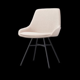 Noa-Isa eetkamerstoel beige - zwart onderstel