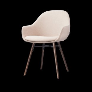 Nena-Mae eetkamerstoel beige - walnoot houten onderstel Nena-Mae eetkamerstoel beige - walnoot houten onderstel