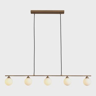 Hanglamp eettafel Halifax goud 5-lichts | House Nordic