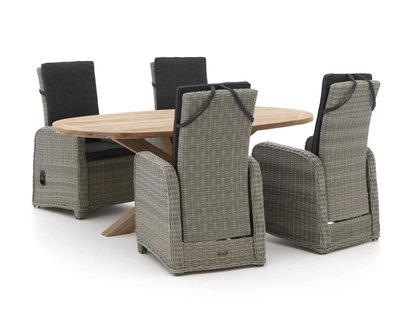 Intenso Umbria/ROUGH-Y Ellips 200cm dining tuinset 5-delig verstelbaar - Laagste prijsgarantie!