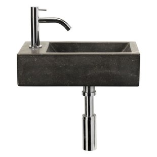 Fonteinset Compleet | Hardsteen | Hiroko 40x23x11 cm | Links | Chroom