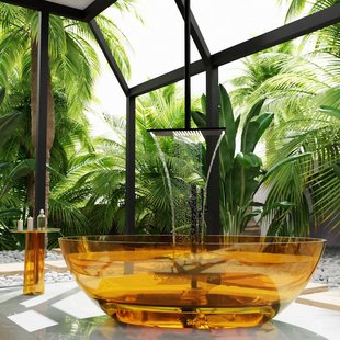 Vrijstaand Ligbad Mondiaz Cristal Resin 180x85 cm Goud