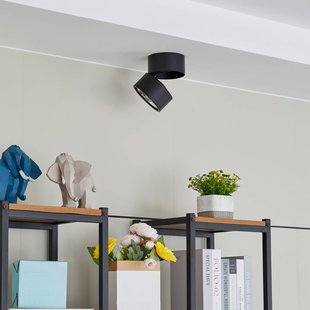 Lindby plafondspot Thorid, 19 cm, set van 2, zwart, G9