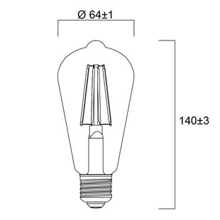 Sylvania E27 filament LED ST64 4W 2.700K 840 lm