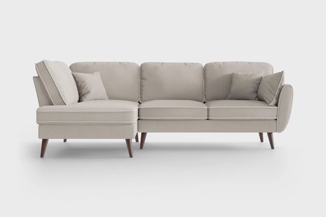 Hoekbank Zara links linnen met contrast piping | NADUVI Collection