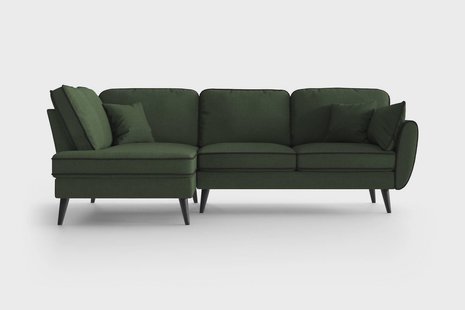 Hoekbank Zara links linnen met contrast piping | NADUVI Collection