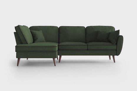 Hoekbank Zara links linnen met contrast piping | NADUVI Collection