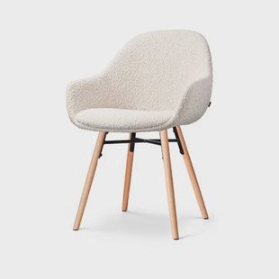 Nolon Nena-Mae Eetkamerstoel Bouclé Beige - Armleuning - Stof