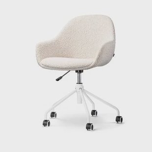Nolon Nout-Mae Bureaustoel Bouclé Beige - Armleuning - Wit