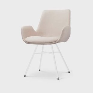 Nolon Noa-Eef Eetkamerstoel Beige - met Armleuning - Wit