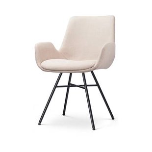 Nolon Noa-Eef Eetkamerstoel Beige - met Armleuning - Zwart