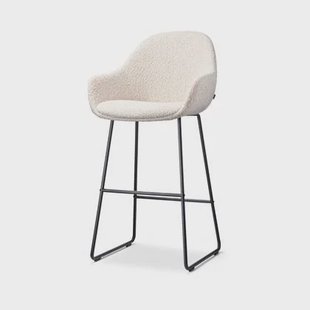 Nolon Nino-Mae Barkruk Bouclé Beige - met Armleuning - Zwart - 75 cm Nolon Nino-Mae Barkruk Bouclé Beige - met Armleuning - Zwart - 75 cm