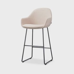 Nolon Nino-Mae Barkruk Beige - met Armleuning - Zwart - 75 cm