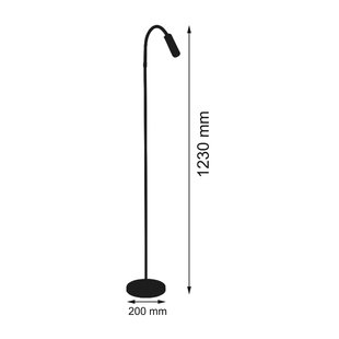 Busch LED vloerlamp Rocco, mat zwart flexibele arm rood