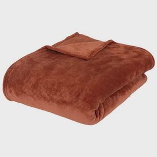 Atmosphera Plaid - terracotta - polyester - 180 x 230 cm Atmosphera Plaid - terracotta - polyester - 180 x 230 cm
