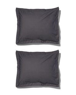 HEMA Kussenslopen percal 60x70 donkergrijs - 2 stuks (donkergrijs)