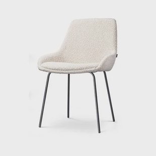 Nolon Nora-Isa Eetkamerstoel Bouclé Beige - Stof - Zwart Onderstel