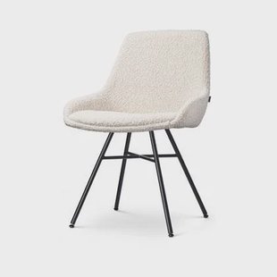 Nolon Noa-Isa Eetkamerstoel Bouclé Beige - Stof - Zwart Onderstel Nolon Noa-Isa Eetkamerstoel Bouclé Beige - Stof - Zwart Onderstel