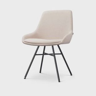 Nolon Noa-Isa Eetkamerstoel Beige - Stof - Zwart Onderstel