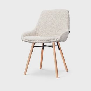 Nolon Nena-Isa Eetkamerstoel Bouclé Beige - Stof - Houten Poten