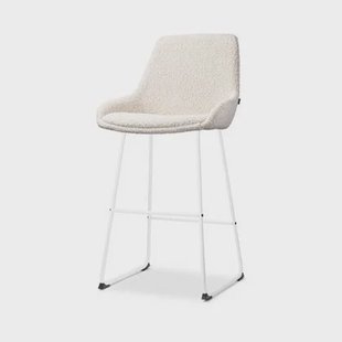 Nolon Nino-Isa Barkruk Bouclé Beige - Stof - Wit Onderstel - 75 cm Nolon Nino-Isa Barkruk Bouclé Beige - Stof - Wit Onderstel - 75 cm