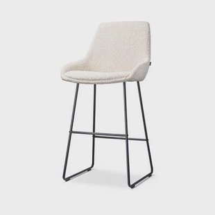 Nolon Nino-Isa Barkruk Bouclé Beige - Stof - Zwart Onderstel - 75 cm