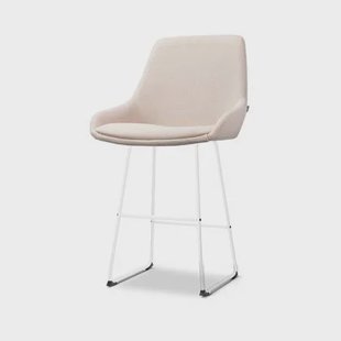 Nolon Nino-Isa Barkruk Beige - Stof - Wit Onderstel - 65 cm