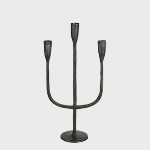 House of Seasons Stretto Kandelaar - L21 x B9,5 x H40,5 cm - Zwart