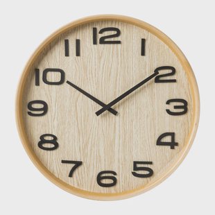 Wandklok houten rand - bruin - ø41 cm