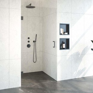 BRAUER Void nisdeur helder glas 100x200 omkeerbaar incl. glascoating PVD gunmetal geborsteld GS-VON1H100200GM