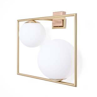 miloox by Sforzin Wandlamp Buble, goud, 2 opaalglazen kappen