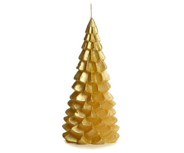 Rustik Lys - kerstboom kaars - goud - 20 cm