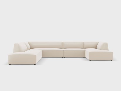 7-zits panoramische hoekbank Sao links kunstleer | Windsor & Co