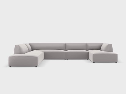 7-zits panoramische hoekbank Sao links kunstleer | Windsor & Co