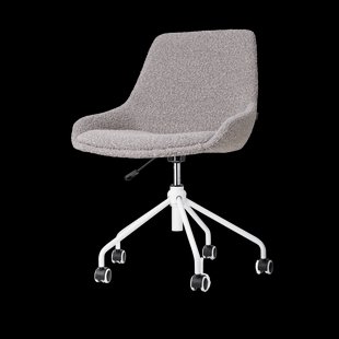 Nout-Isa bureaustoel bouclé taupe - wit onderstel