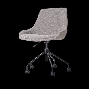 Nout-Isa bureaustoel bouclé taupe - zwart onderstel