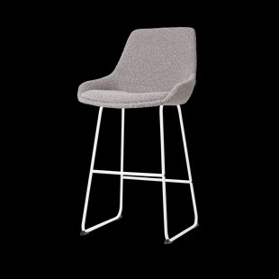 Nino-Isa barkruk bouclé taupe - wit onderstel - 75 cm