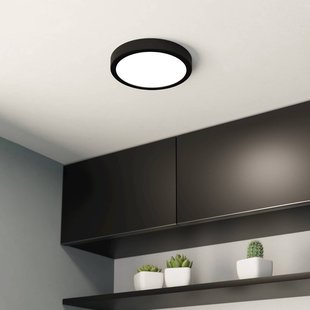 EGLO LED plafondlamp Fueva 5 IP44 3000K zwart Ø21cm