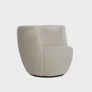 Light&living Stoel 89x85x74 cm SENJA bouclé wit+zwart draaivoet