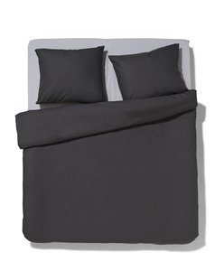 HEMA Dekbedovertrek 140x200/220cm zacht katoen donkergrijs (donkergrijs)