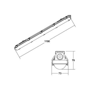 BRUMBERG Humid One badverlichting noodverlichting 119cm