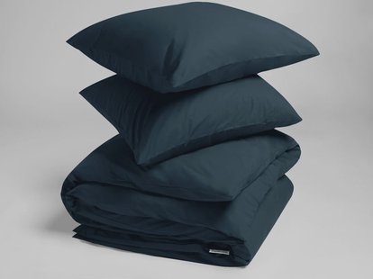 Yumeko Dekbedovertrek percal katoen navy 200x220 + 2/60x70 100% biologisch en fairtrade katoen, percal geweven
