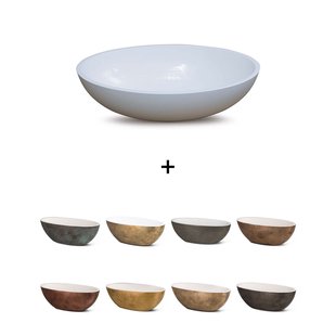 Waskom Luca Sanitair Bagno Metallo 48x32x12 cm Solid Surface Wit (Kleurafwerking Naar Keuze)