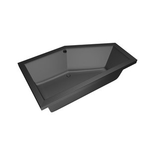 Xenz Society Hoekbad - 160x90x53 - afvoer Midden - Rechts - acryl - ebony 6882-29