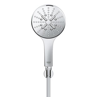 GROHE Rainshower SmartActive 130 Handdoucheset - 3 straalsoorten - rond - met houder - gladde slang - 150cm - chroom 26581000