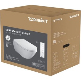 Duravit SensoWash D-Neo douchewc compact rimless diepspoel 37.8x57.7cm met closetzitting wit 654000012004300