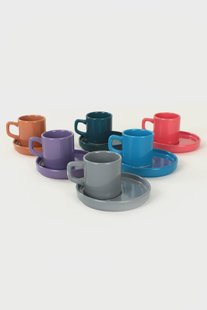 Set van 12 theekopjes Ollie keramiek | Hermia