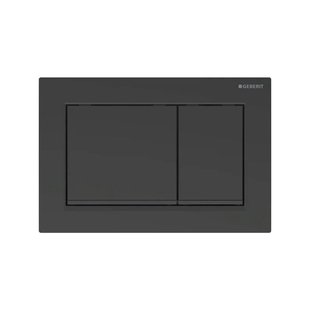 Drukplaat Geberit Omega 30 voor 2-toets Spoeling met Zwarte Designstroken Mat Zwart