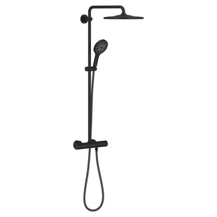 Grohe Rainshower douchesysteem thermostatisch met handdouche 3 straalsoorten phantom black 22119kf0