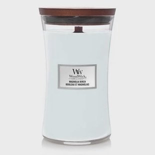 WoodWick Geurkaars Large Magnolia Birch - 18 cm | ø 10 cm